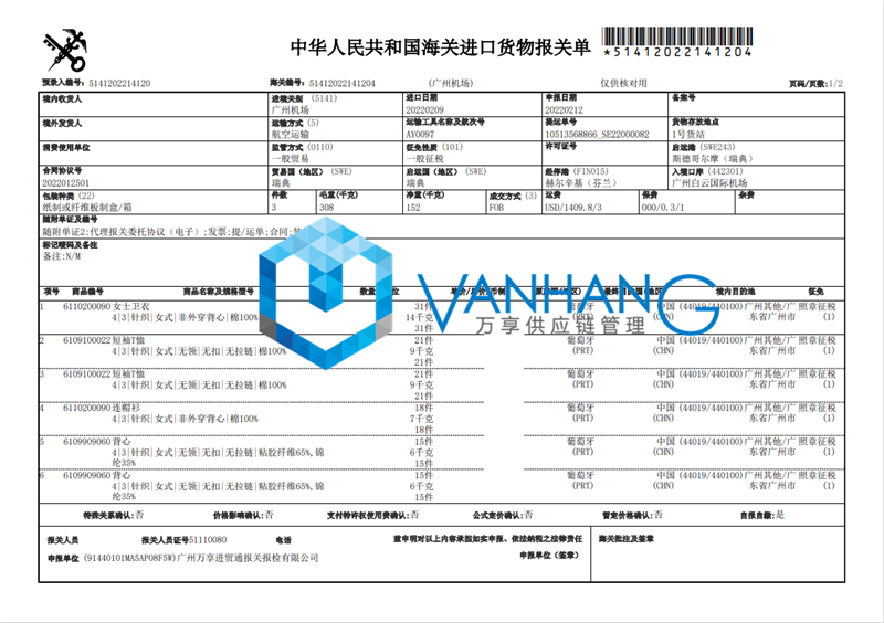 進口衣物清關代理要申報這些內容_進口服裝案例分享