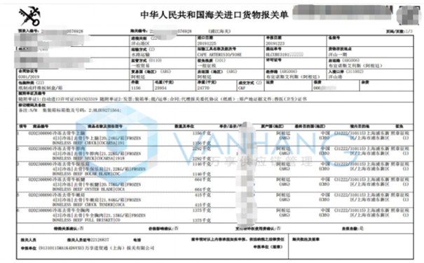 巴西冷凍牛肉進口報關 巴西冷凍牛肉進口報關